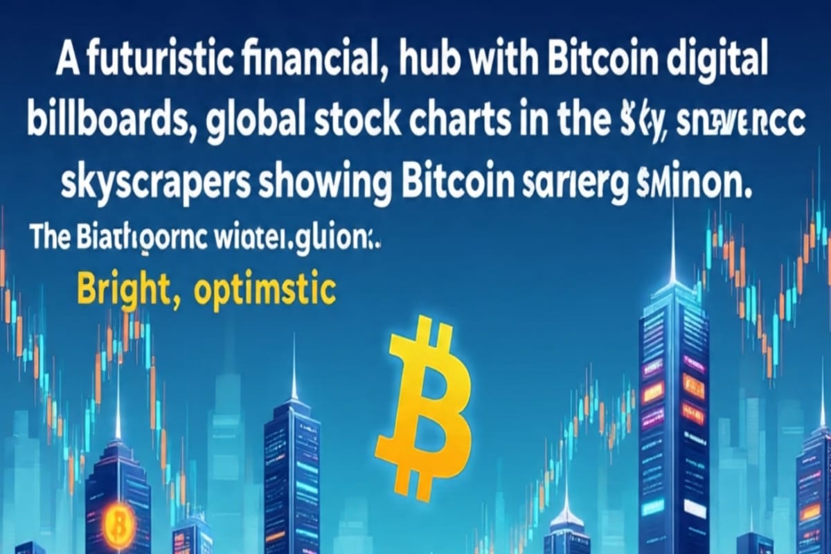Futuristic concept of Bitcoin adoption by 2040