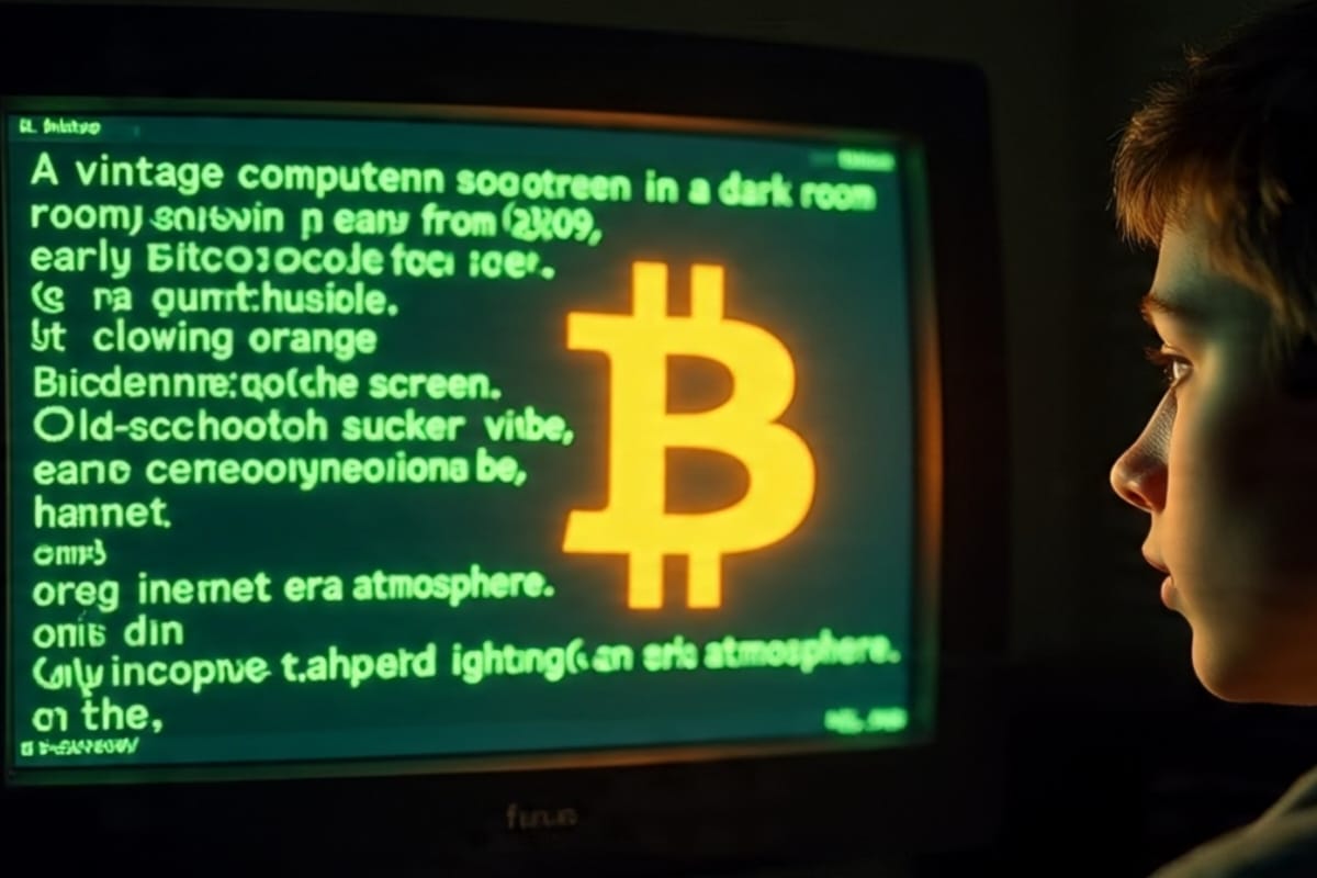Old computer setup used for Bitcoin mining in the early 2010s
